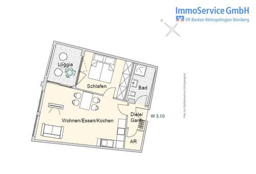 Foto - Wohnung zum Kaufen in Nürnberg 338.428,00 € 53.95 m²