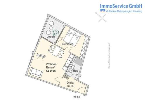 Foto - Wohnung zum Kaufen in Nürnberg 317.665,00 € 50.64 m²