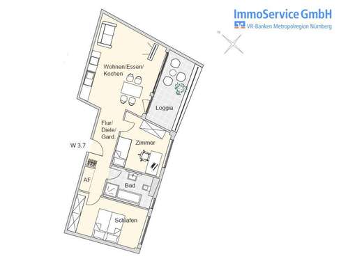 Foto - Wohnung zum Kaufen in Nürnberg 471.228,00 € 75.12 m²
