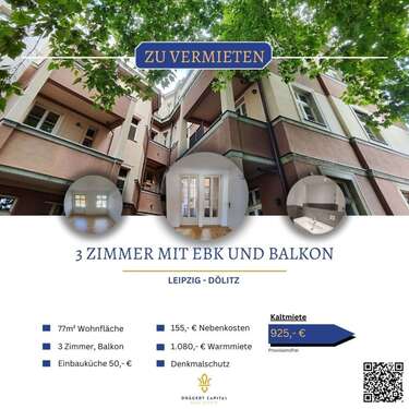 Foto - Wohnung zum Mieten in Leipzig 925,00 € 77 m²