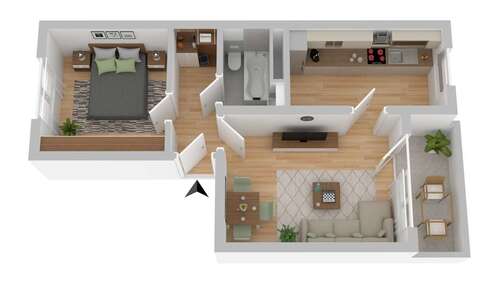 Foto - Wohnung zum Mieten in Rostock 328,00 € 46.79 m²