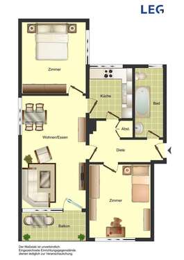 Foto - Wohnung zum Mieten in Unna 539,00 € 68.91 m²