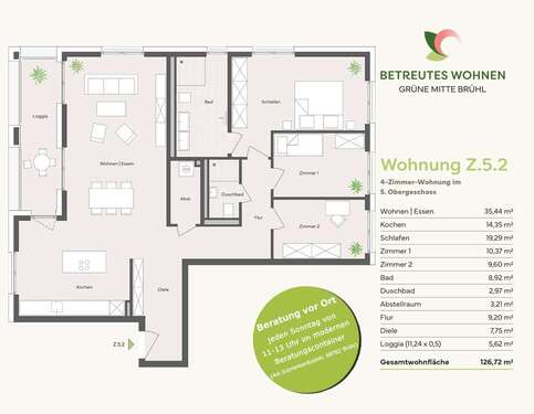 Foto - Wohnung zum Kaufen in Brühl 778.900,00 € 126.72 m²