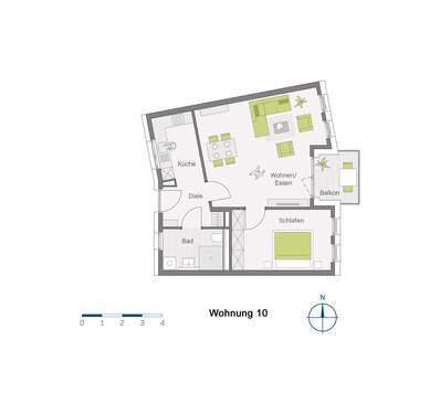 Foto - Wohnung zum Kaufen in Müllheim-Niederweiler 366.300,00 € 66.6 m²
