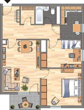 Foto - Wohnung zum Mieten in Siegen 279,00 € 67 m²