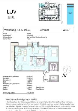 Foto - Wohnung zum Kaufen in Kiel 420.000,00 € 107.27 m²