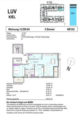 Foto - Wohnung zum Kaufen in Kiel 644.484,00 € 79.73 m²
