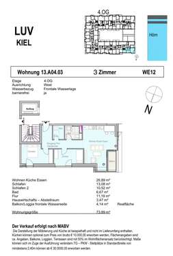 Foto - Wohnung zum Kaufen in Kiel 594.000,00 € 73.89 m²