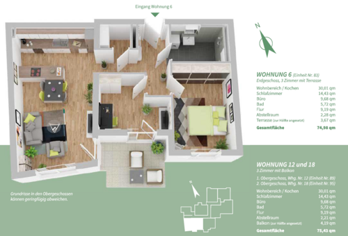 Foto - Wohnung zum Kaufen in Manching 446.131,00 € 74.98 m²