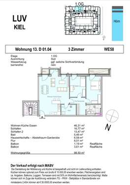 Foto - Wohnung zum Kaufen in Kiel 399.000,00 € 98.5 m²