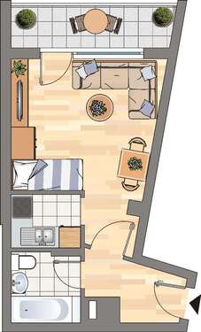 Foto - Wohnung zum Mieten in Dortmund 299,00 € 30 m²