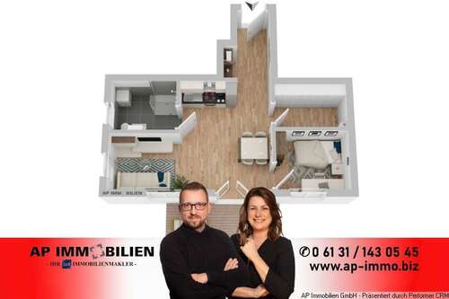 Foto - Wohnung zum Mieten in Harxheim 850,00 € 57 m²