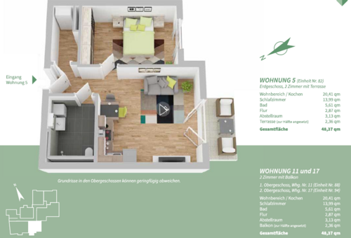 Foto - Wohnung zum Kaufen in Manching 302.312,50 € 48.37 m²