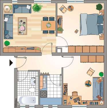 Foto - Wohnung zum Mieten in Recklinghausen 242,64 € 55.68 m²