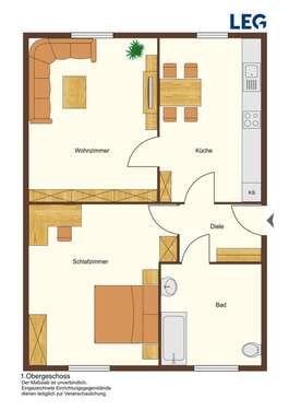 Foto - Wohnung zum Mieten in Übach-Palenberg 389,00 € 43.06 m²