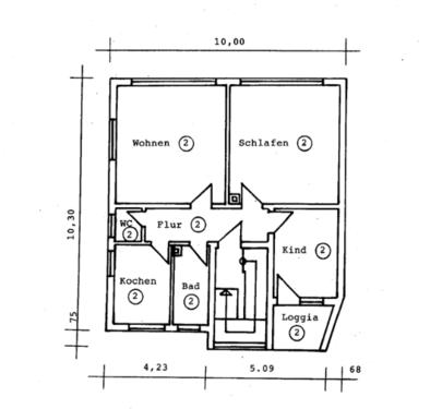 Foto - Wohnung zum Kaufen in Mühlhausen 350.000,00 € 77 m²