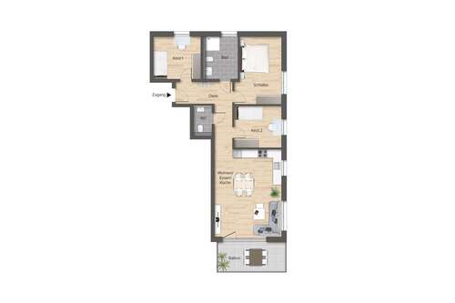 Foto - Wohnung zum Kaufen in Rudersberg-Oberndorf 445.500,00 € 91.48 m²