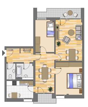 Foto - Wohnung zum Mieten in Düsseldorf 992,00 € 81.01 m²