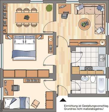 Foto - Wohnung zum Mieten in Recklinghausen 489,00 € 62.66 m²