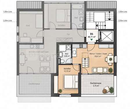 Foto - Wohnung zum Mieten in Konstanz Wollmatingen 1.165,00 € 48.71 m²