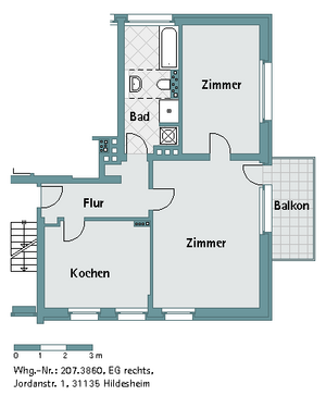 Foto - Wohnung zum Mieten in Hildesheim 525,00 € 73.79 m²
