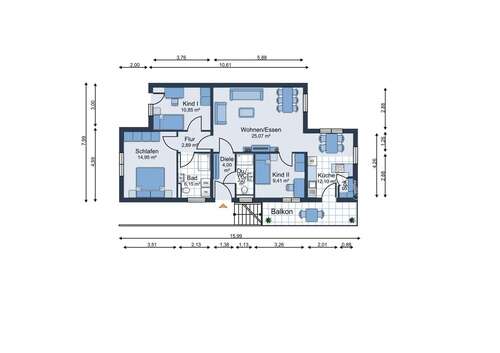 Foto - Wohnung zum Kaufen in Homberg (Ohm) 359.000,00 € 90 m²