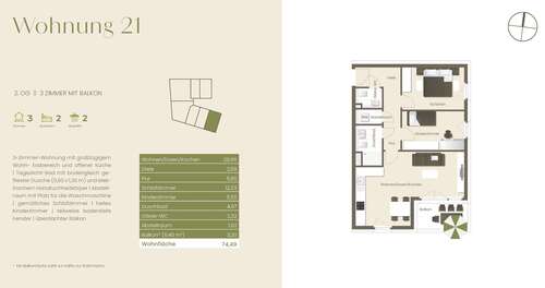 Foto - Wohnung zum Kaufen in Freiburg 548.300,00 € 74.49 m²