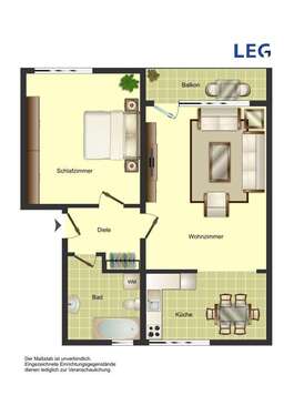 Foto - Wohnung zum Mieten in Bergkamen 419,00 € 52.3 m²