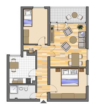 Foto - Wohnung zum Mieten in Gelsenkirchen 499,00 € 71.26 m²