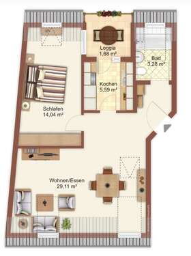Foto - Wohnung zum Kaufen in Mainz-Kastel 249.000,00 € 54 m²