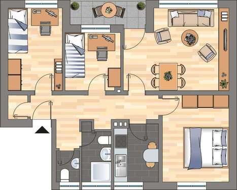 Foto - Wohnung zum Mieten in Wilhelmshaven 559,00 € 79.78 m²