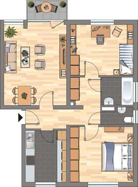 Foto - Wohnung zum Mieten in Offenbach an der Queich 639,00 € 71.08 m²