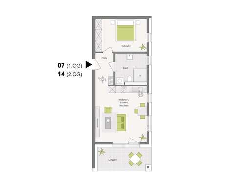 Foto - Wohnung zum Kaufen in Aldingen 288.900,00 € 56.7 m²