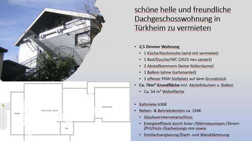 Foto - Wohnung zum Mieten in Türkheim 630,00 € 54 m²