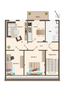 Foto - Wohnung zum Kaufen in Rostock 342.000,00 € 77.6 m²