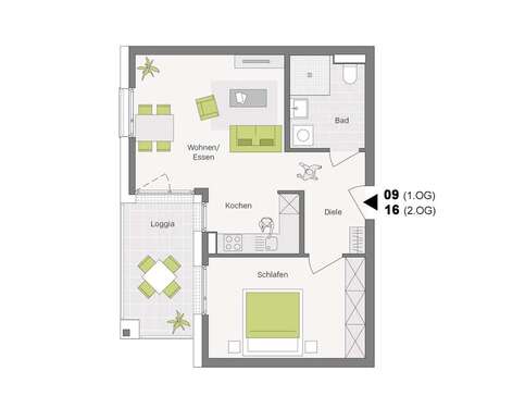 Foto - Wohnung zum Kaufen in Aldingen 273.900,00 € 53.9 m²