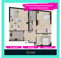 Wohnung zum Kaufen in Essen 189.000,00 € 94.25 m²
