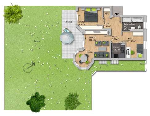 Foto - Wohnung zum Kaufen in Gilching 419.000,00 € 69 m²