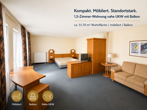 Foto - Wohnung zum Kaufen in Würzburg 210.000,00 € 51.7 m²
