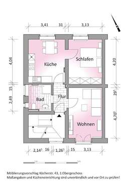 Foto - Wohnung zum Mieten in Solingen 439,00 € 50.39 m²
