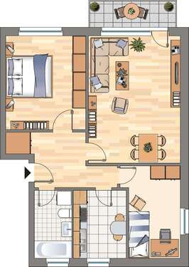 Foto - Wohnung zum Mieten in Flensburg 605,00 € 66.52 m²