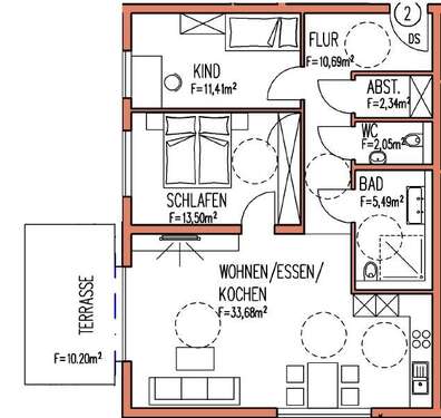 Foto - Wohnung zum Mieten in Dettingen 1.295,00 € 85 m²