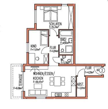 Foto - Wohnung zum Mieten in Dettingen 1.195,00 € 75 m²