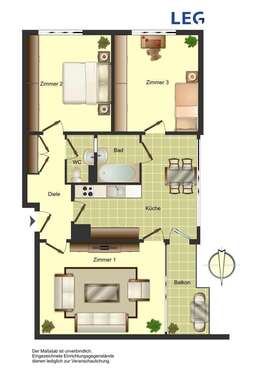 Foto - Wohnung zum Mieten in Unna 549,00 € 72.15 m²