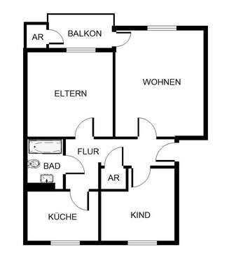 Foto - Wohnung zum Mieten in Herne 499,00 € 65.73 m²