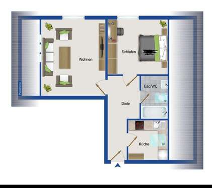 Foto - Wohnung zum Kaufen in Neulußheim 189.000,00 € 58.2 m²