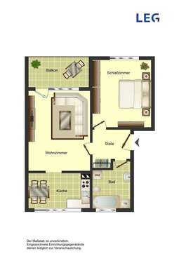 Foto - Wohnung zum Mieten in Bergkamen 419,00 € 52.04 m²
