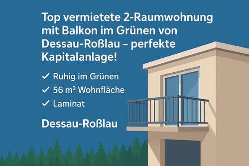 Foto - Wohnung zum Kaufen in Dessau-Roßlau 38.900,00 € 56.56 m²