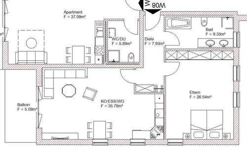 Foto - Wohnung zum Mieten in Pilsting 770,00 € 84.68 m²