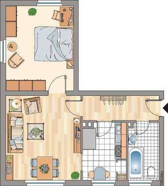 Foto - Wohnung zum Mieten in Essen 469,00 € 48.4 m²